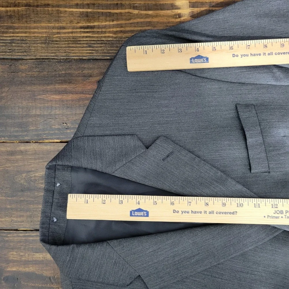 Ralph‎ Lauren Men's Sport Coat Blazer Three Button Gray Herringbone Wool 44R